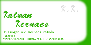 kalman kernacs business card