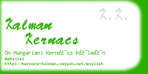 kalman kernacs business card